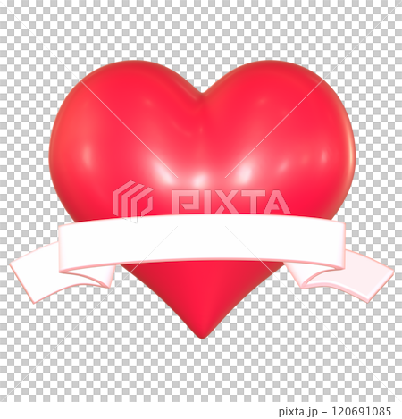 紅心絲帶的 3D 插圖 120691085