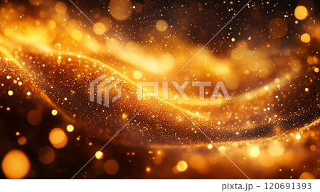 ゴールドに輝く光の粒 120691393