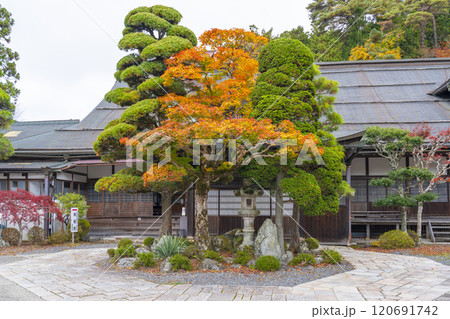 高野山宿坊 紅葉に包まれた高室院 高野山宿坊 紅葉に包まれた高室院 120691742
