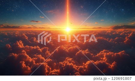 雲海を照らす太陽 120691807
