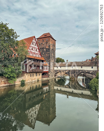 Historical old town with view of Henkerturm tower Historical old town with view of Henkerturm tower 120692763