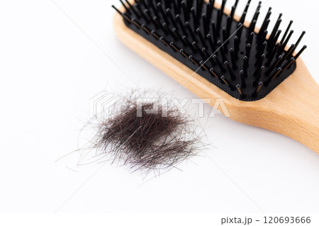 ヘアブラシと抜け毛 120693666