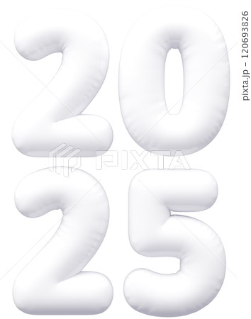 3D画像_文字風船_2025_白 120693826