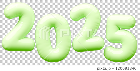 3D image_letter balloon_2025_yellow green 120693840
