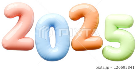 3D画像_文字風船_2025_パステルカラー 120693841