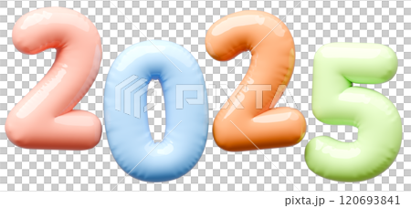 3D画像_文字風船_2025_パステルカラー 120693841