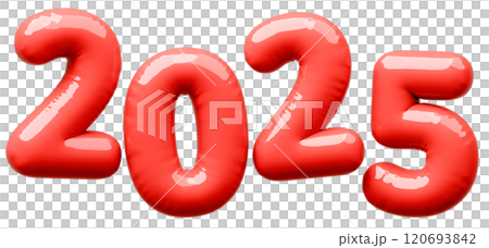 3D image_letter balloon_2025_red 3D image_letter balloon_2025_red 120693842