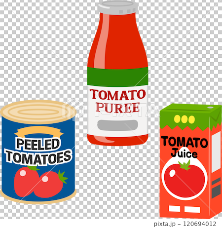 トマトの缶詰、トマトピューレ、トマトジュース 120694012