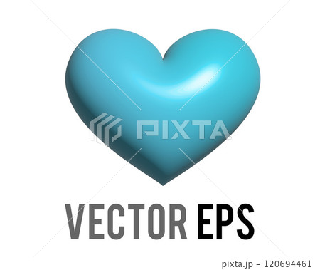 3D classic love light blue glossy heart icon 3D classic love light blue glossy heart icon 120694461