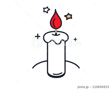 Christmas candle with red flame Christmas candle with red flame 120694835
