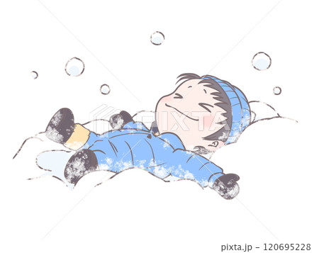 雪遊びを楽しむ男の子のイラスト素材 [120695228] - PIXTA