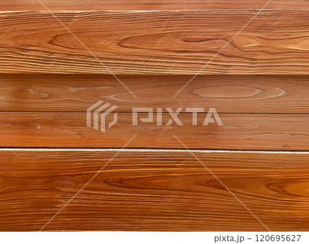 木目のある茶色の板が縦に並ぶ背景画像 120695627