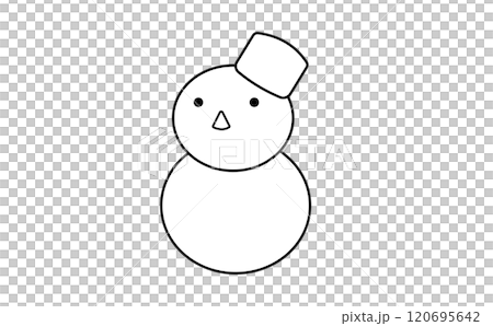 簡單可愛的雪人線描插畫 簡單可愛的雪人線描插畫 120695642