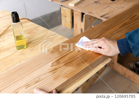 杉板のオイルフィニッシュ(クルミ油) 杉板のオイルフィニッシュ(クルミ油) 120695705