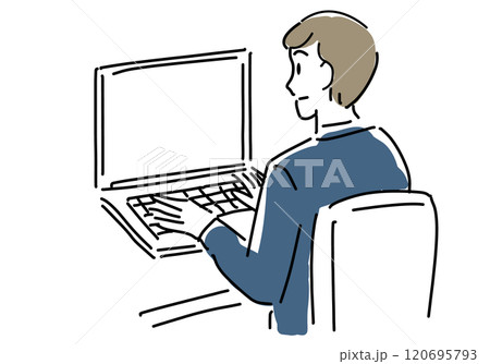 PC画面を見るビジネスマン 120695793