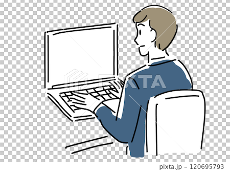 商人看著電腦螢幕 商人看著電腦螢幕 120695793