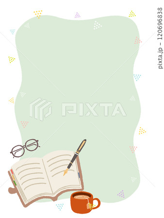 手帳を書いているイラスト フレーム 背景 手帳を書いているイラスト フレーム 背景 120696838