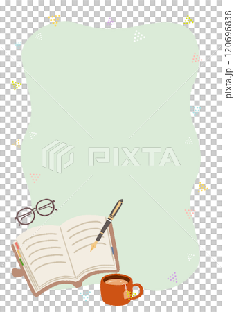 手帳を書いているイラスト フレーム 背景 手帳を書いているイラスト フレーム 背景 120696838