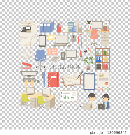 辦公用品/商業圖示說明 辦公用品/商業圖示說明 120696845