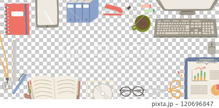 辦公用品/商業圖示插畫背景框架 120696847