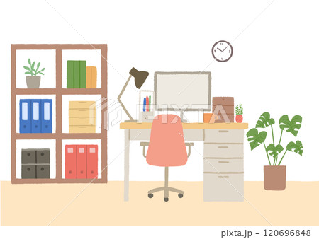 オフィス　仕事部屋のイラスト　インテリア 120696848