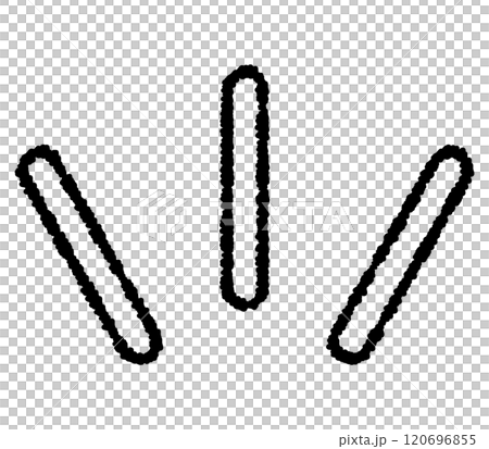 Three-line icon that expresses emotion when you notice something 120696855