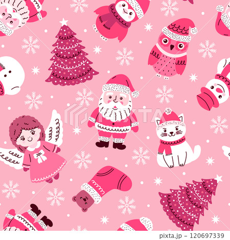 Festive Christmas seamless pattern Festive Christmas seamless pattern 120697339