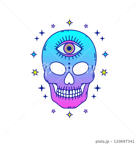 Skull with third eye  120697341