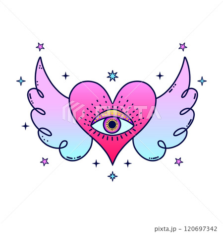 Heart with third eye Heart with third eye 120697342