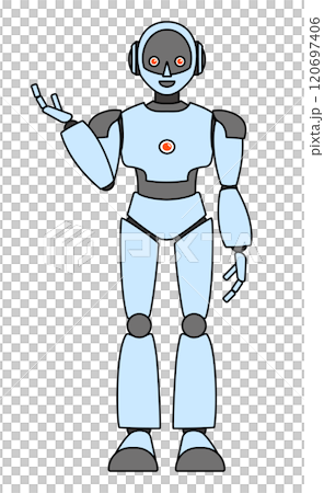シンプルなアンドロイド型ロボットの全身イラスト シンプルなアンドロイド型ロボットの全身イラスト 120697406