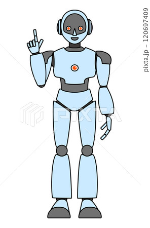 シンプルなアンドロイド型ロボットの全身イラスト シンプルなアンドロイド型ロボットの全身イラスト 120697409