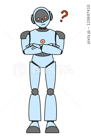 シンプルなアンドロイド型ロボットの全身イラスト 120697410