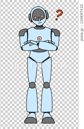 シンプルなアンドロイド型ロボットの全身イラスト 120697410