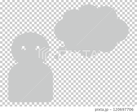 Business icon, speech bubble, person, monochrome, cloud shape, imagination 120697706
