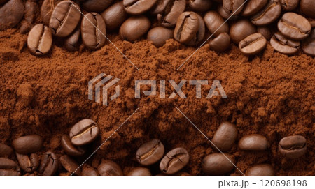 coffee beans caffeine brown texture, ai 120698198
