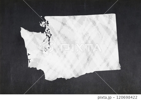 Map of the State of Washington drawn on a blackboard 120698422