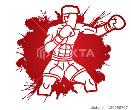 Boxing Sport Male Boxer Fighting Action Cartoon Graphic Vector Boxing Sport Male Boxer Fighting Action Cartoon Graphic Vector 120698767