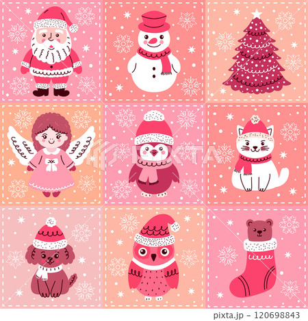 Festive Christmas seamless pattern 120698843