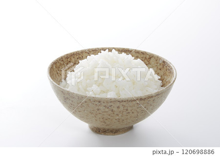 茶碗に盛られた白ご飯_白バック 茶碗に盛られた白ご飯_白バック 120698886