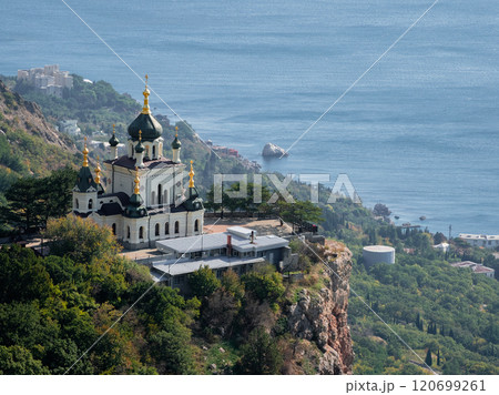Foros Church on a cliff overlooking the sea. Foros Church on a cliff overlooking the sea. 120699261