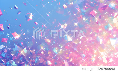 パステルカラーにきらめく破片の水彩イラスト背景 120700098