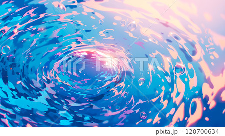 美しくきらめく波紋のようなイラスト背景 120700634