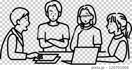 醫療團隊會議插圖 - 僅畫線 醫療團隊會議插圖 - 僅畫線 120701008