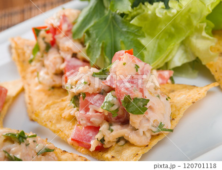 Canape with vegetable and rice. 120701118