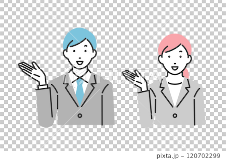 提出建議的男性和女性商界人士 120702299