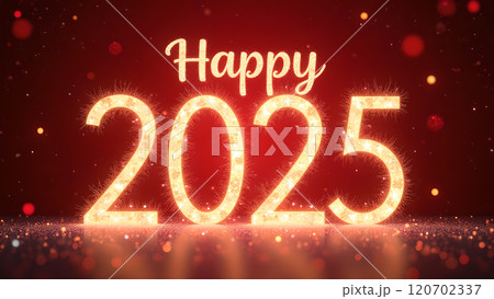red 2025 happy new year text red 2025 happy new year text 120702337
