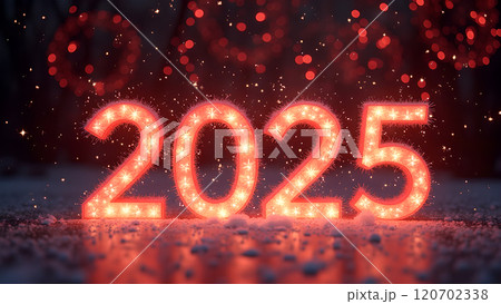 red 2025 happy new year text red 2025 happy new year text 120702338