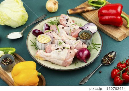 Fresh raw meat for cooking. 120702434