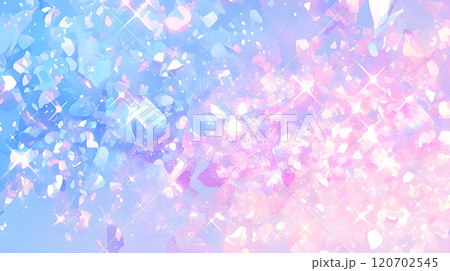 抽象的なパステルカラーにきらめく破片の水彩イラスト背景 120702545