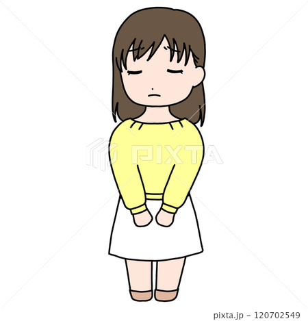 表現キャラ-悲しみ-女性 120702549